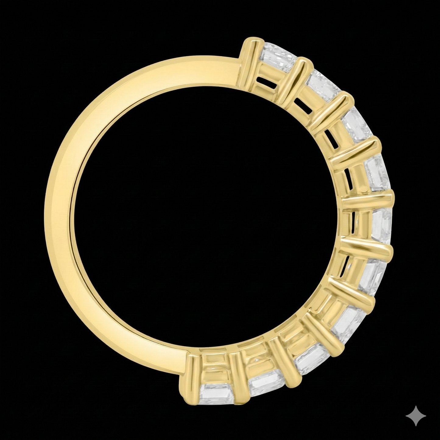 The Emerald Band - Luxury Emerald Cut Diamond Wedding Band