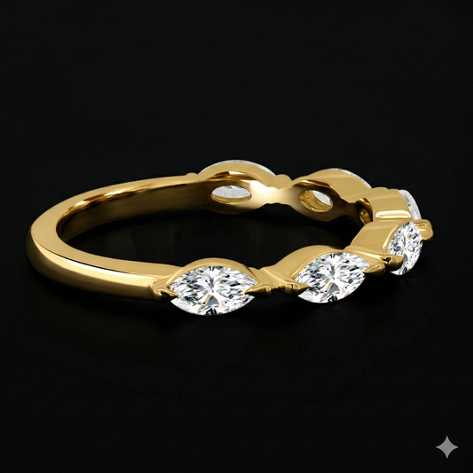The Marquise Band - Luxury Marquise Diamond Wedding Band