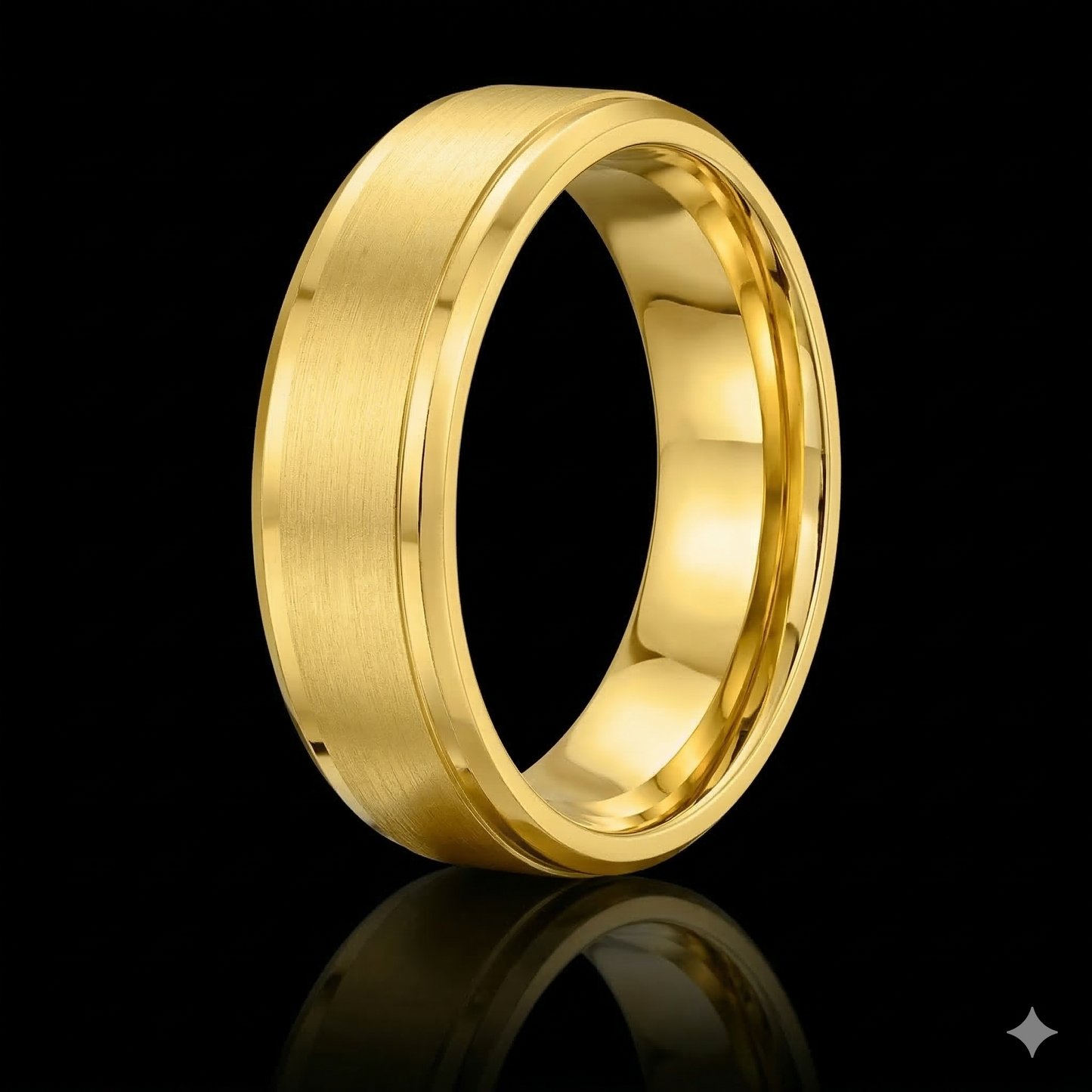 The Classic Band - Luxury Men's Brushed Wedding Band with Beveled Edges