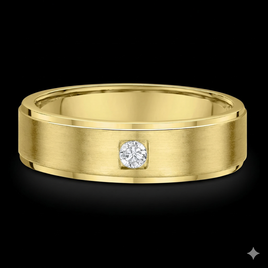 The Solitaire Band - Luxury Men's Single Diamond Wedding Band
