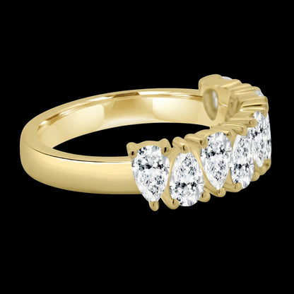 The Pear Band - Luxury Pear Diamond Wedding Band