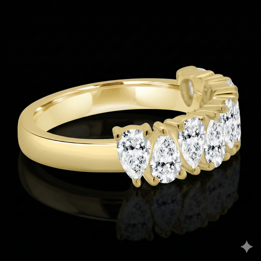The Pear Band - Luxury Pear Diamond Wedding Band