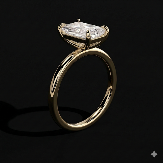 The Radiant Ring | Radiant Lab Grown Diamond Engagement Ring | D Color Bespoke Luxury