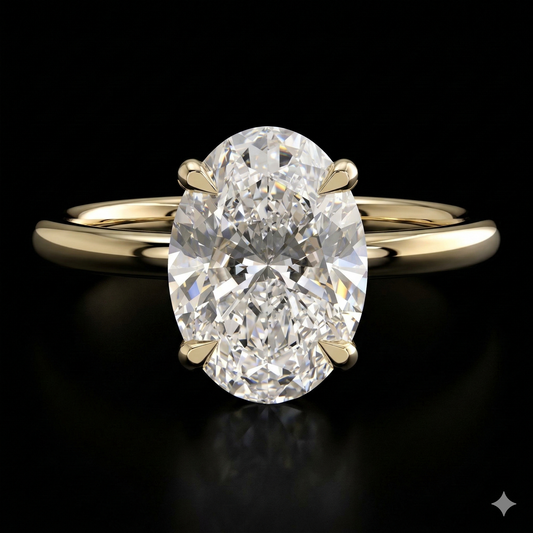 The Oval Ring | Oval Lab Grown Diamond Engagement Ring | D Color Bespoke Luxury