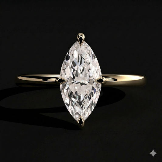 The Marquise Ring | Marquise Lab Grown Diamond Engagement Ring | D Color Bespoke Luxury
