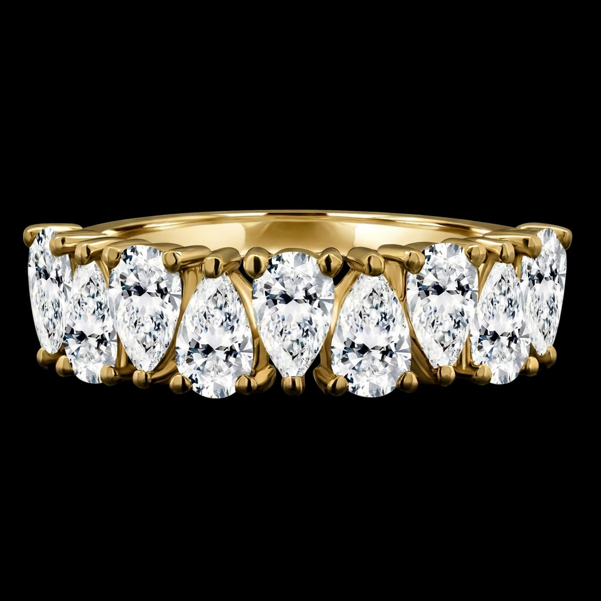 The Pear Band - Luxury Pear Diamond Wedding Band