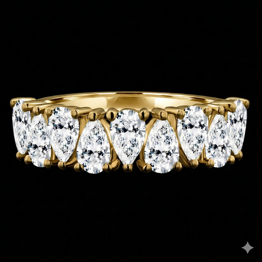 The Pear Band - Luxury Pear Diamond Wedding Band