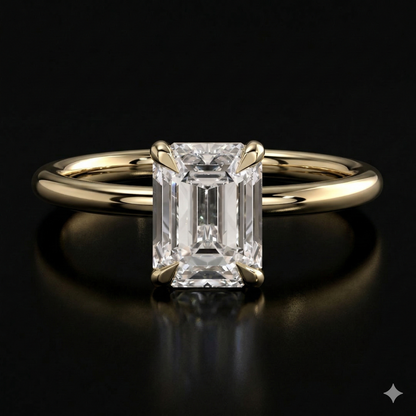 The Emerald Ring | Emerald Lab Grown Diamond Engagement Ring | D Color Bespoke Luxury