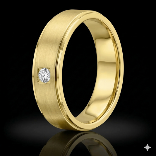 The Solitaire Band - Luxury Men's Single Diamond Wedding Band