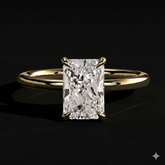 The Radiant Ring | Radiant Lab Grown Diamond Engagement Ring | D Color Bespoke Luxury