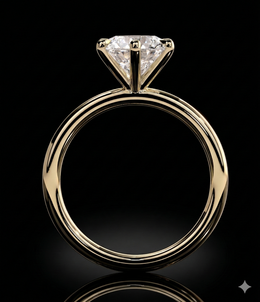 The Round Ring | Round Lab Grown Diamond Engagement Ring | D Color Bespoke