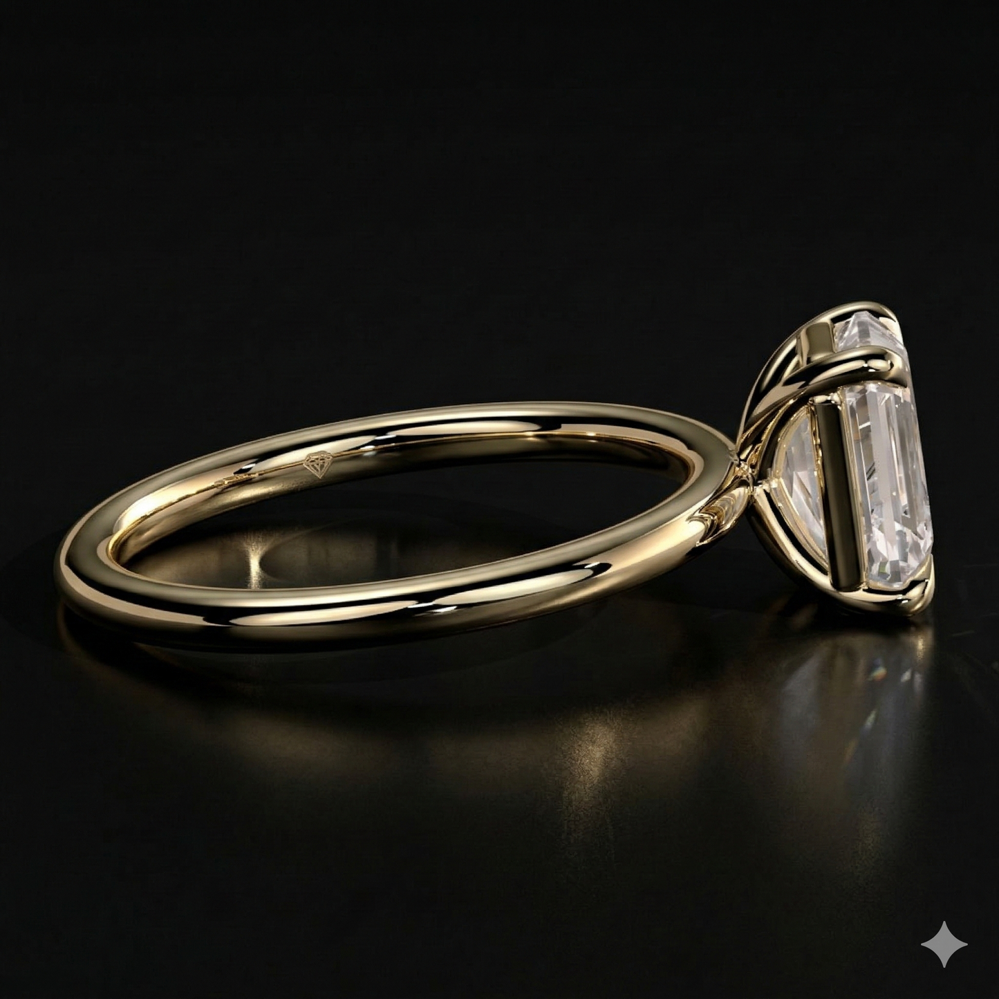 The Emerald Ring | Emerald Lab Grown Diamond Engagement Ring | D Color Bespoke Luxury