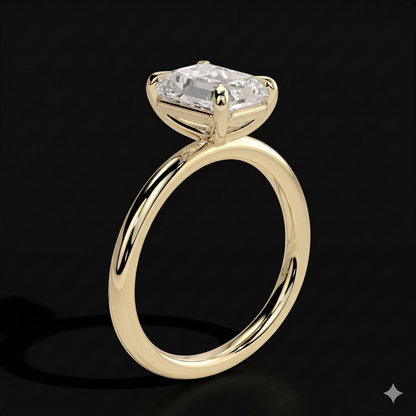 The Emerald Ring | Emerald Lab Grown Diamond Engagement Ring | D Color Bespoke Luxury