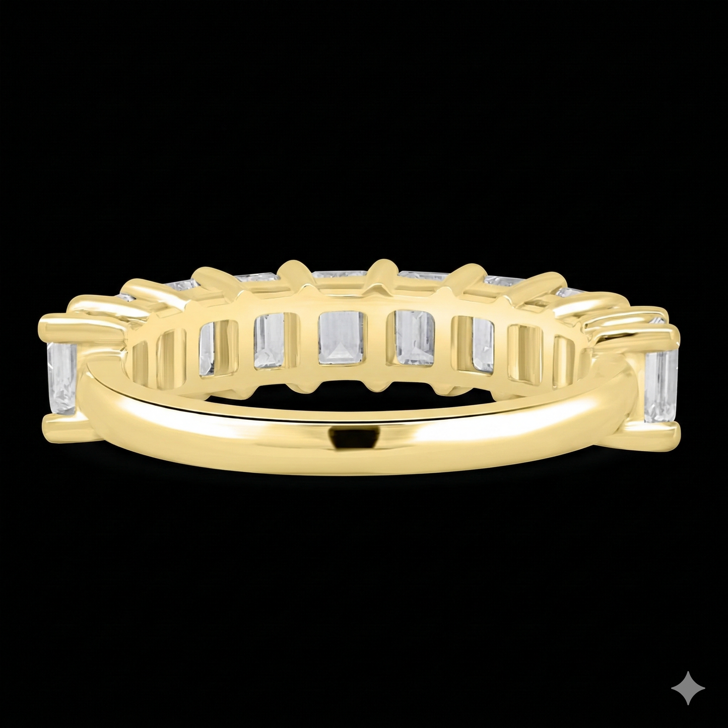 The Emerald Band - Luxury Emerald Cut Diamond Wedding Band