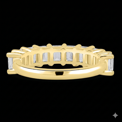 The Emerald Band - Luxury Emerald Cut Diamond Wedding Band
