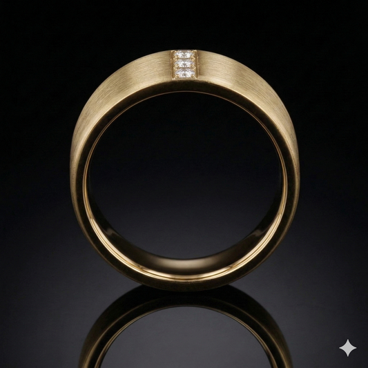 The Diamond Band - Luxury Men's 3-Stone Diamond Wedding Band