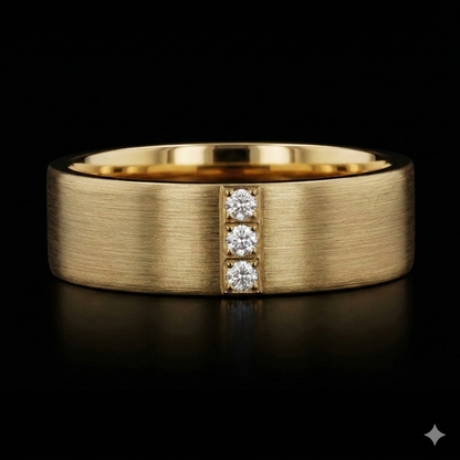 The Diamond Band - Luxury Men's 3-Stone Diamond Wedding Band