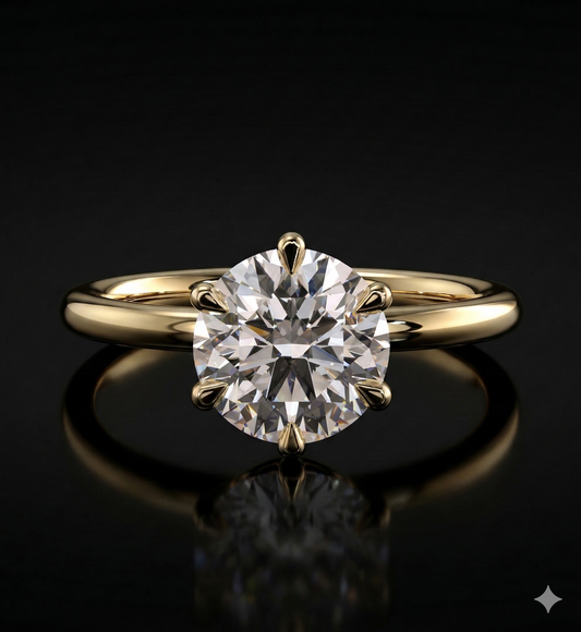 The Round Ring | Round Lab Grown Diamond Engagement Ring | D Color Bespoke
